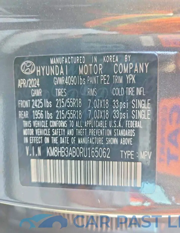 KM8HB3AB0RU165062# 13