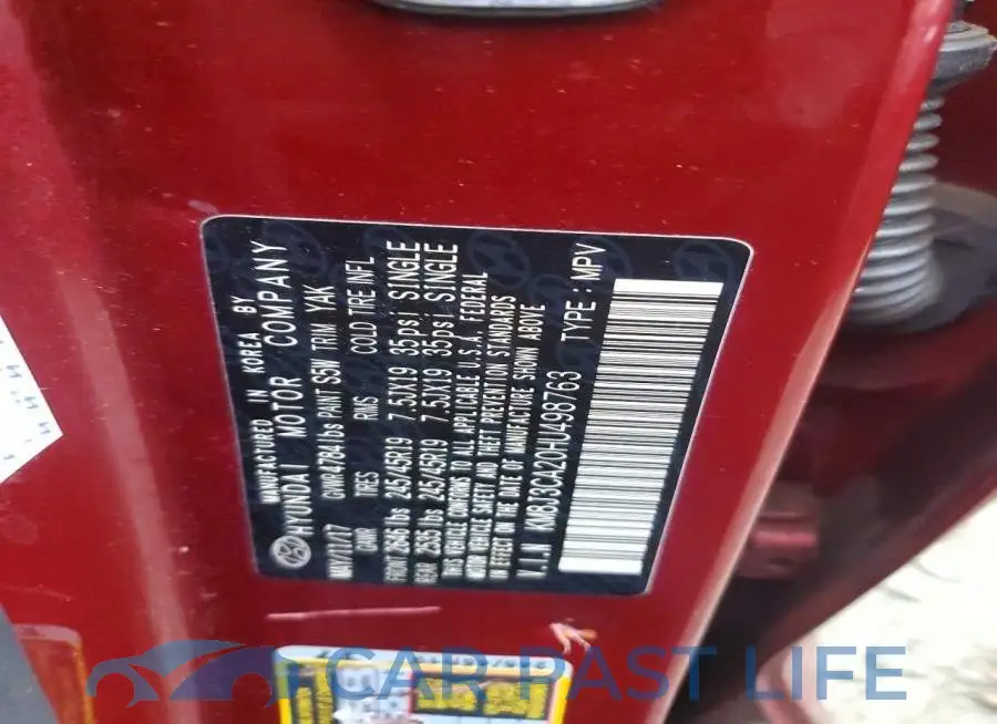 KM8J3CA20HU498763# 12