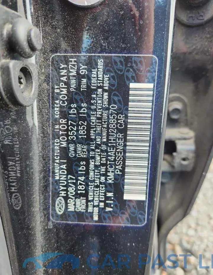 KMHCT4AE1HU288570# 12