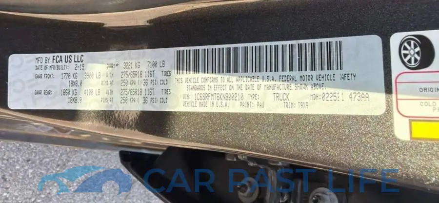 1C6SRFMT6KN800210# 10