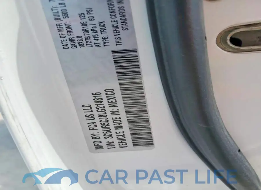 3C6UR5CJ8LG214816# 12