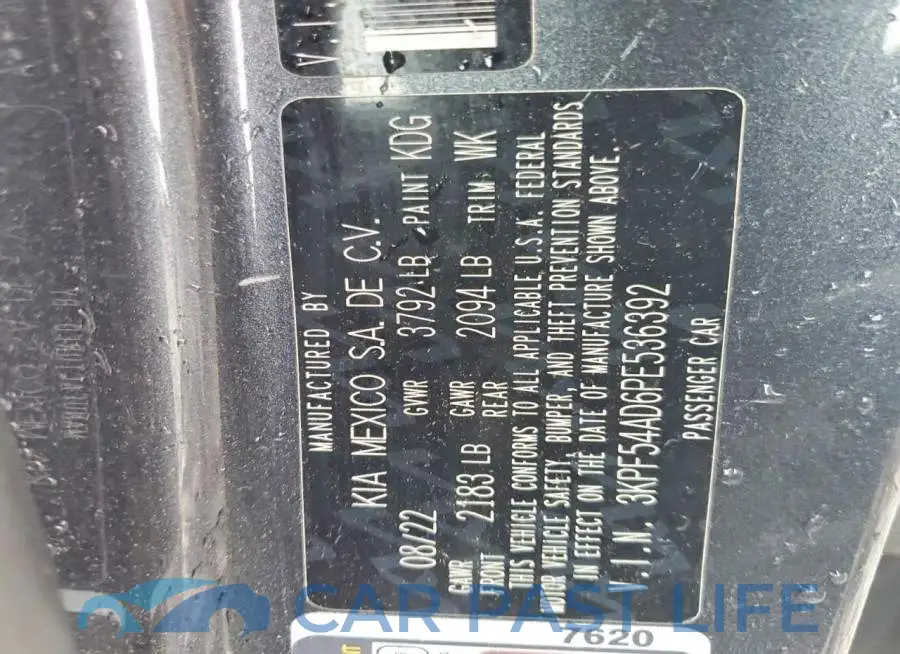 3KPF54AD6PE536392# 12