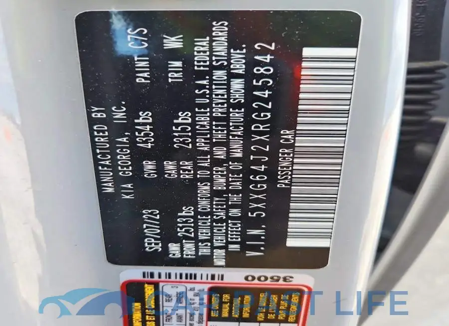 5XXG64J2XRG245842# 12