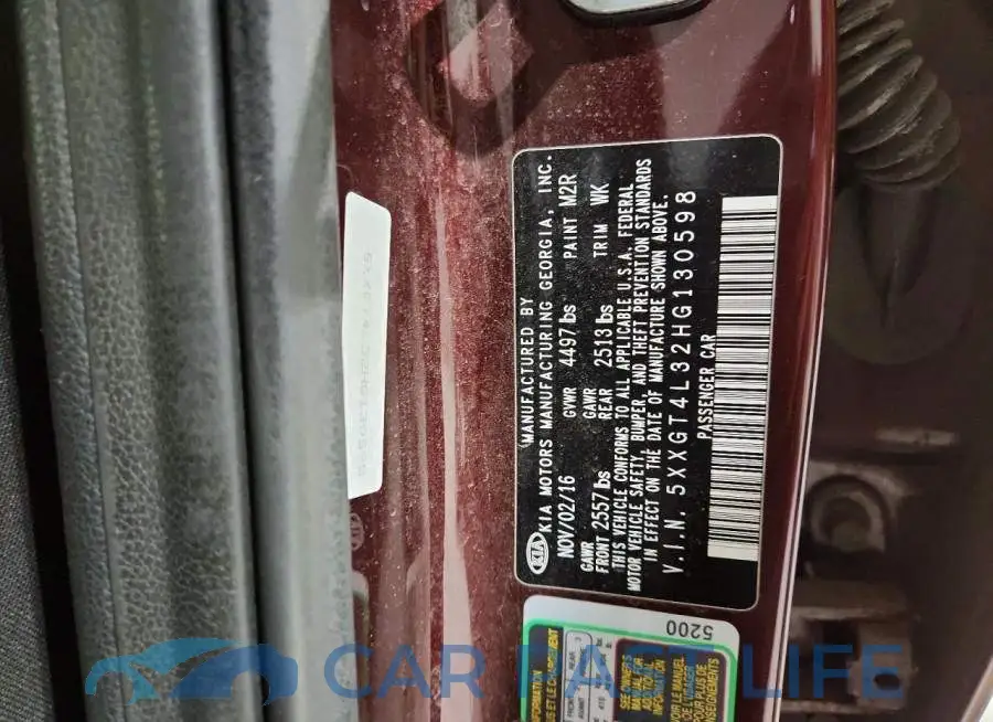 5XXGT4L32HG130598# 12