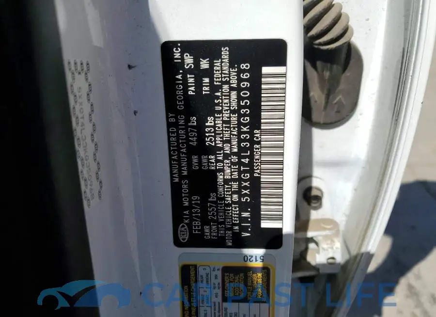 5XXGT4L33KG350968# 12