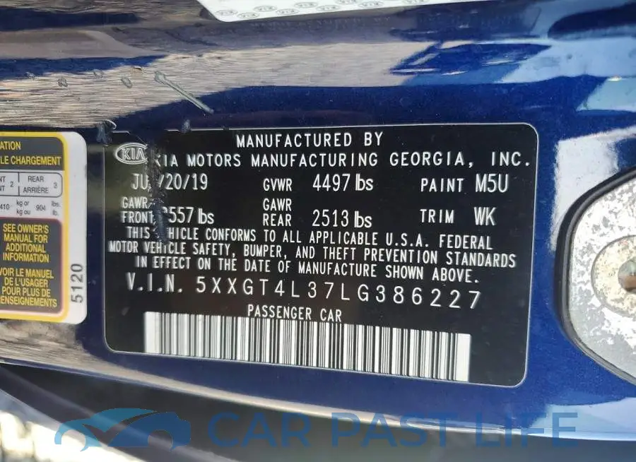 5XXGT4L37LG386227# 13