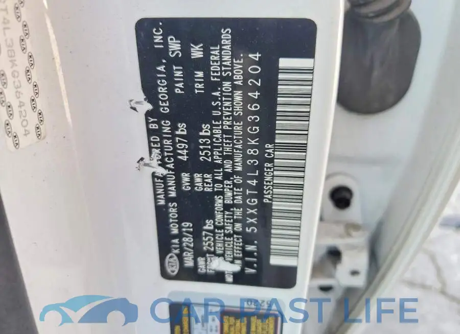 5XXGT4L38KG364204# 12