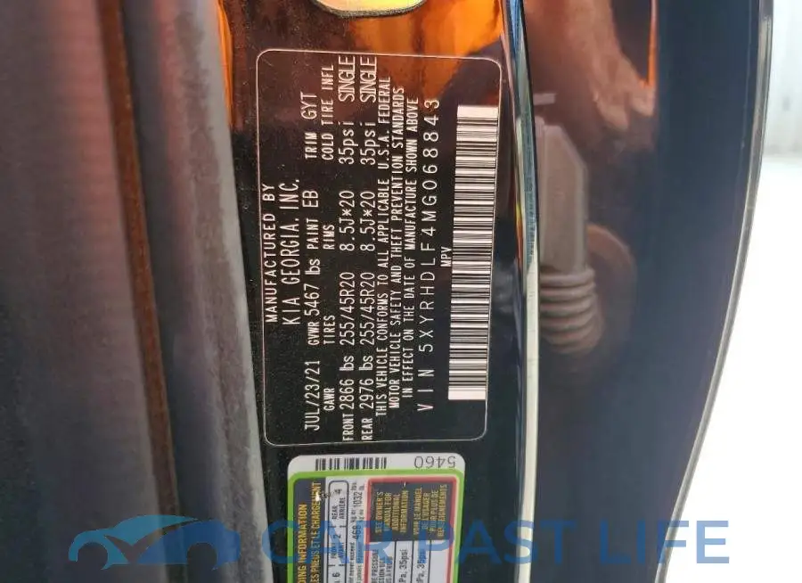 5XYRHDLF4MG068843# 13