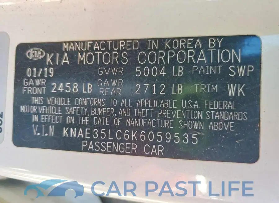 KNAE35LC6K6059535# 13