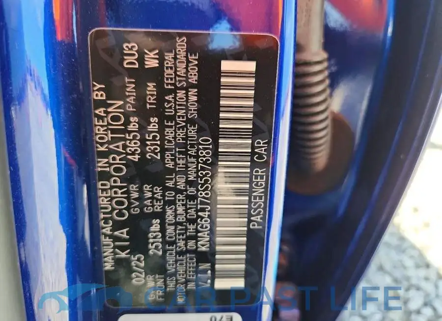 KNAG64J78S5373810# 12