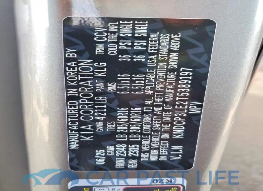 KNDCP3LE2T5389197# 14