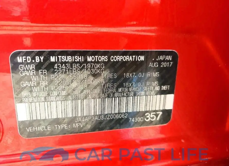 JA4AP3AU3JZ006062# 12