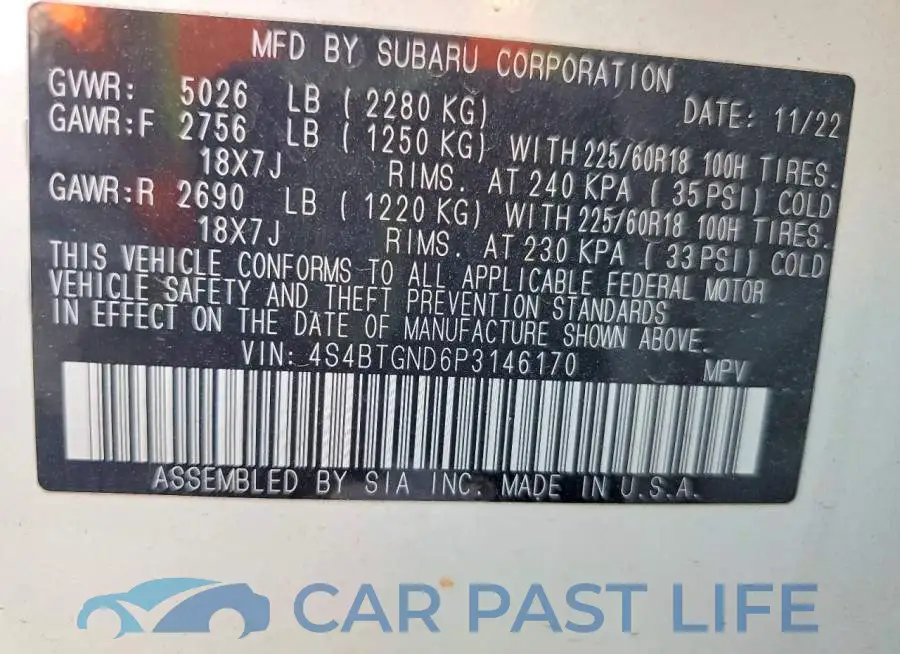 4S4BTGND6P3146170# 13