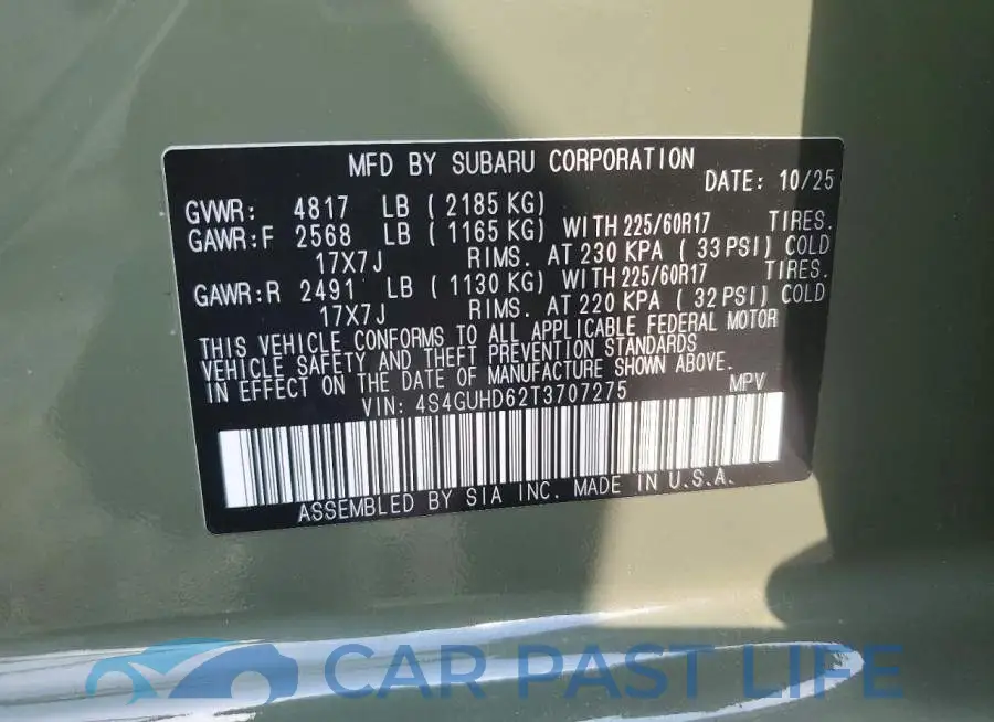 4S4GUHD62T3707275# 13