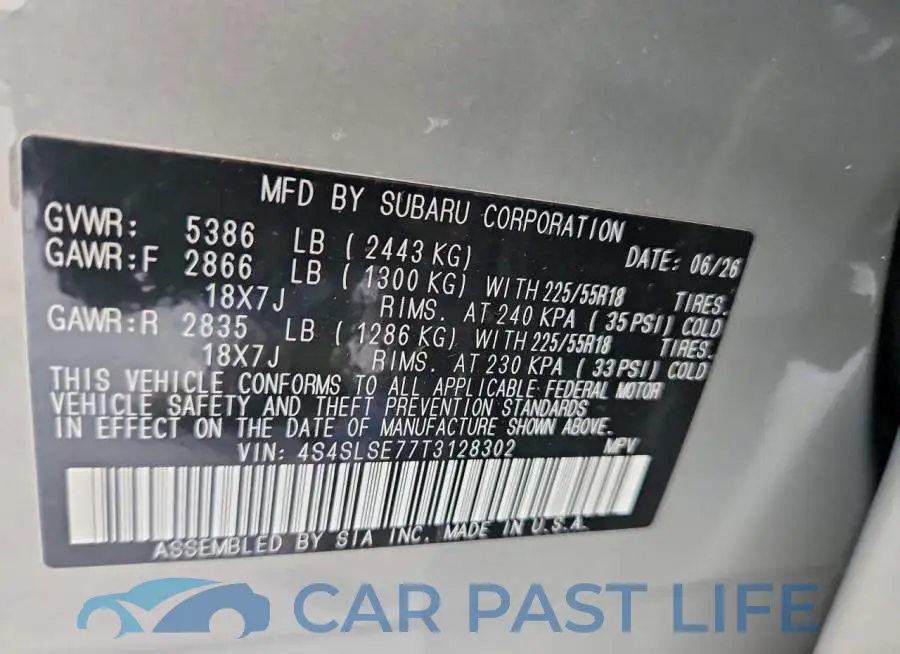 4S4SLSE77T3128302# 12