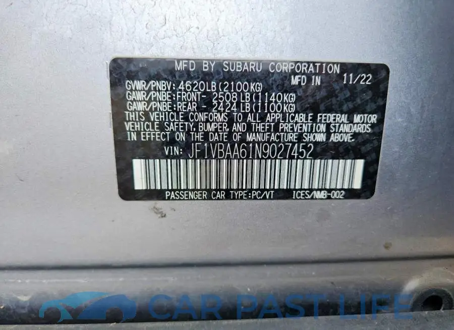 JF1VBAA61N9027452# 13