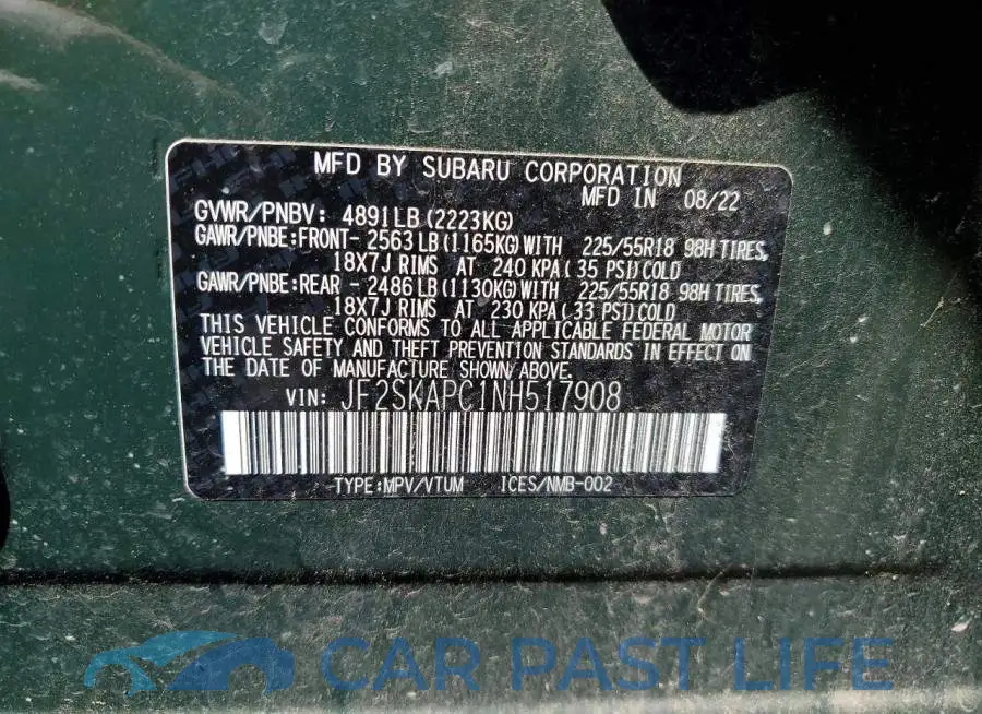 JF2SKAPC1NH517908# 13