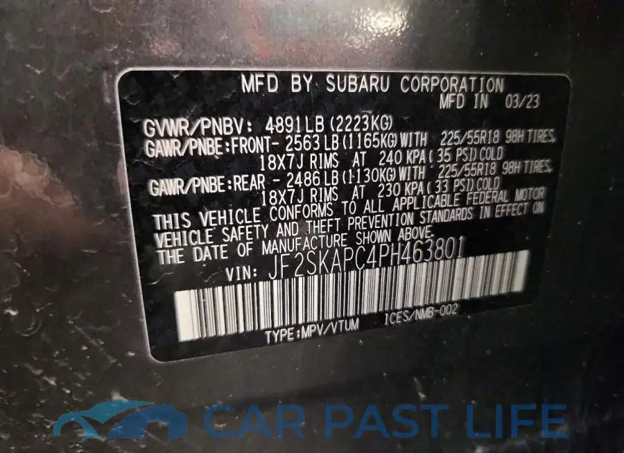 JF2SKAPC4PH463801# 13