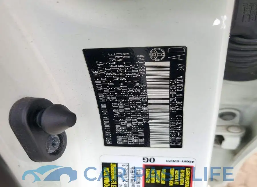 2T1BURHEXHC948411# 12