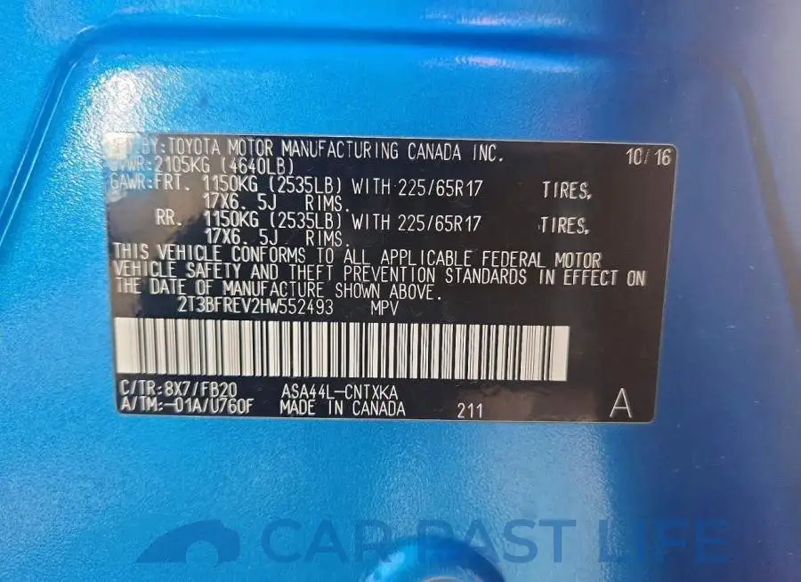 2T3BFREV2HW552493# 14