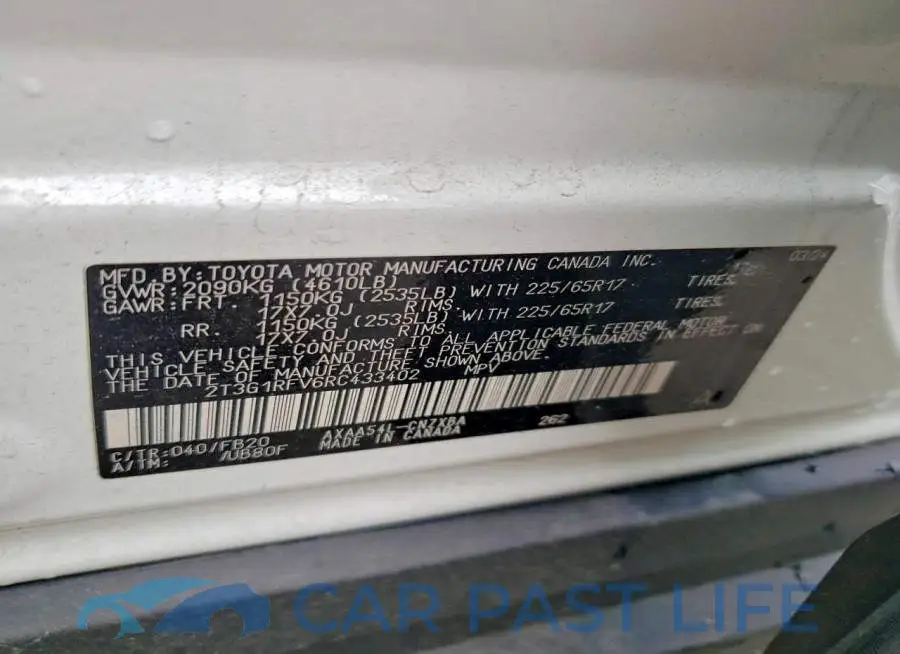 2T3G1RFV6RC433402# 13