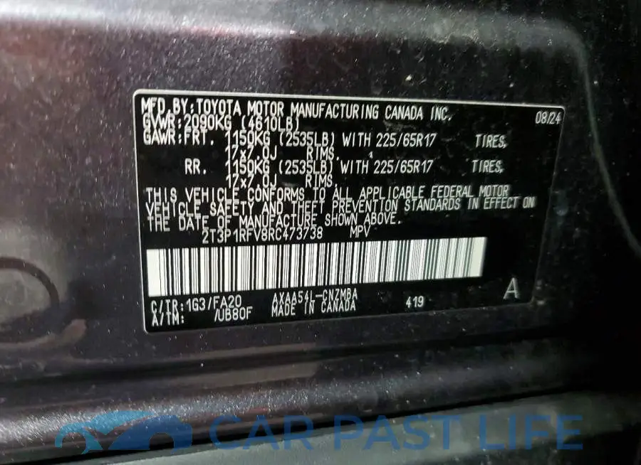 2T3P1RFV8RC473738# 12