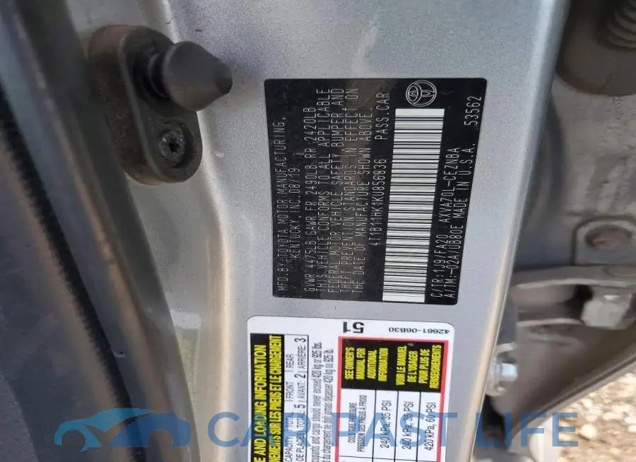 4T1B11HK1KU856836# 12