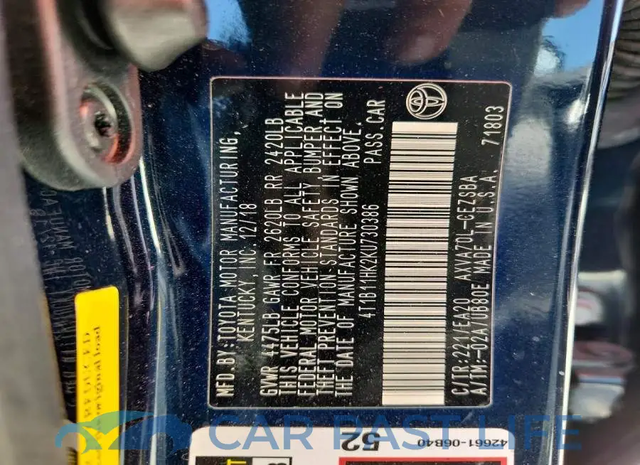 4T1B11HK2KU730386# 13