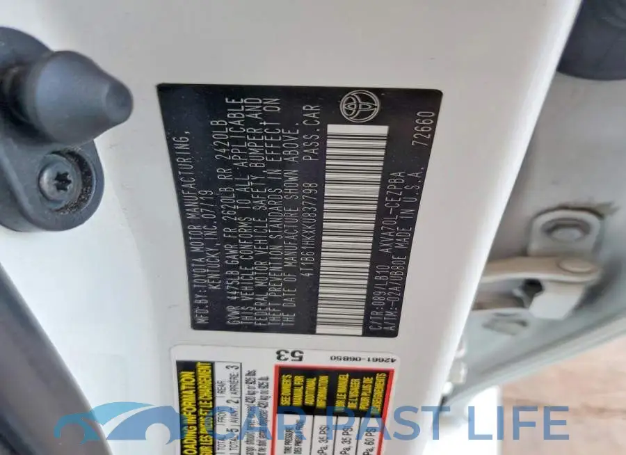 4T1B61HKXKU837798# 12