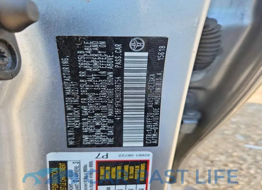 4T1BF1FK2HU398754# 12