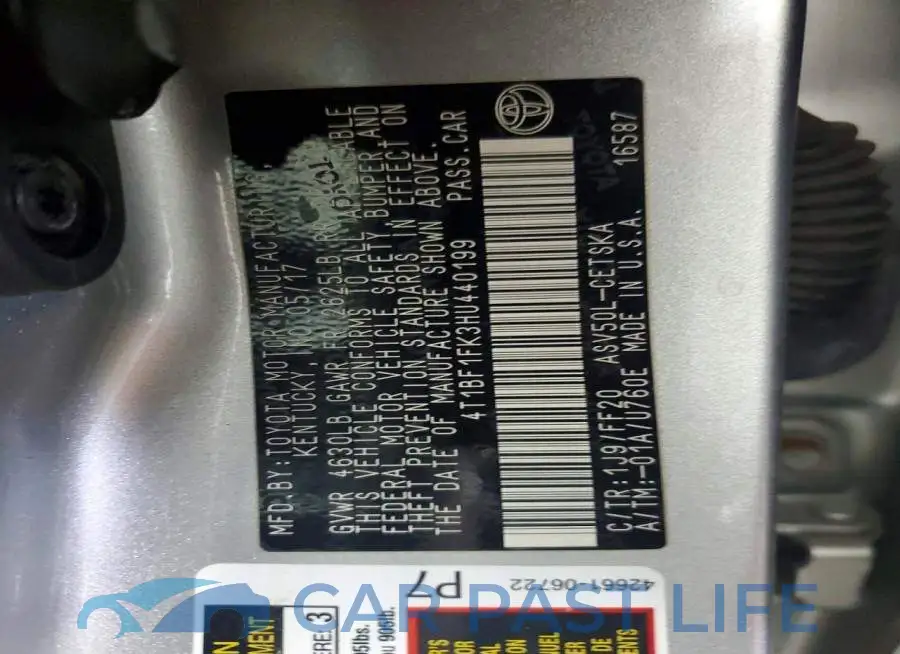 4T1BF1FK3HU440199# 12