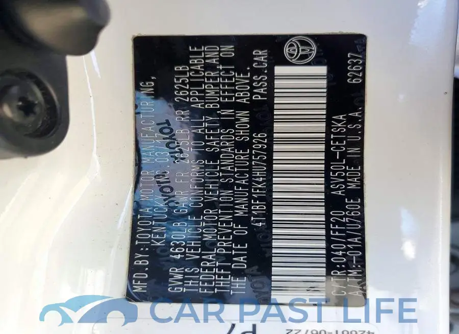 4T1BF1FK4HU757926# 13