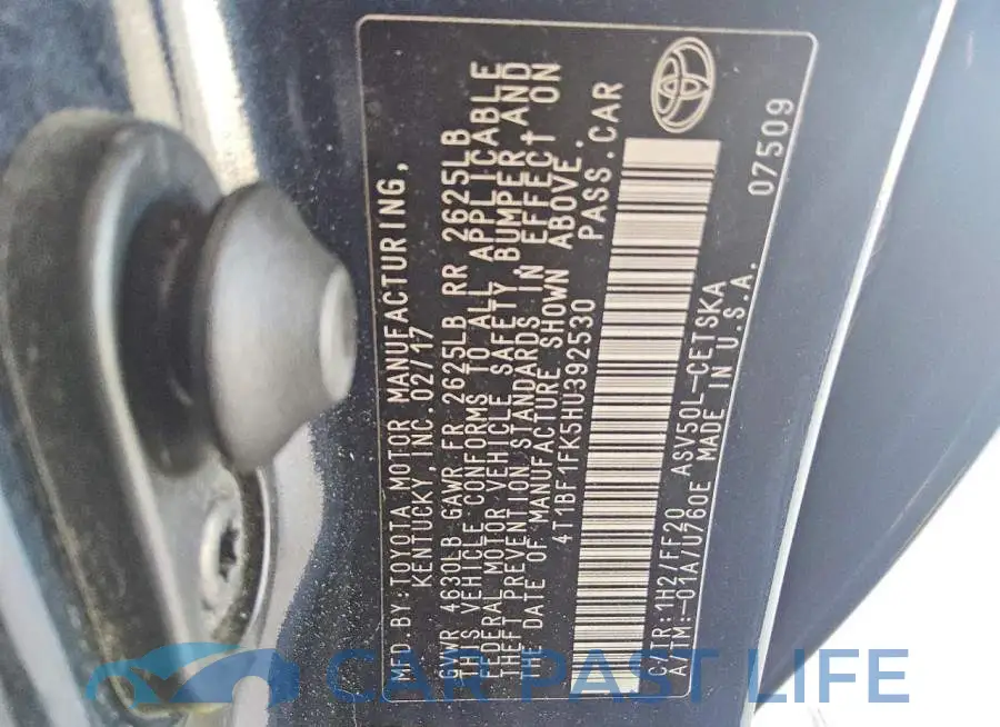 4T1BF1FK5HU392530# 12