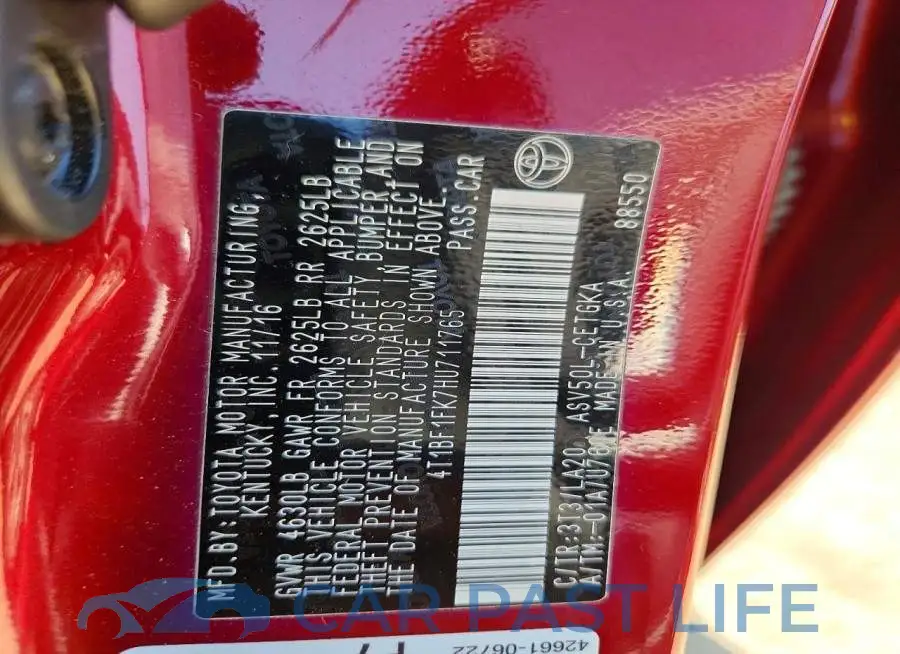 4T1BF1FK7HU711765# 12