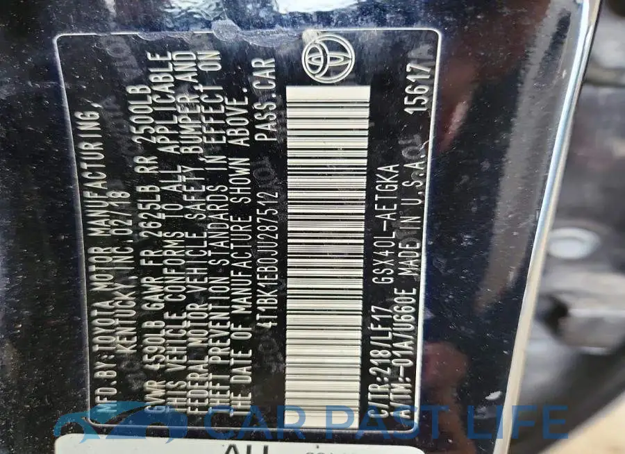 4T1BK1EB0JU287512# 12