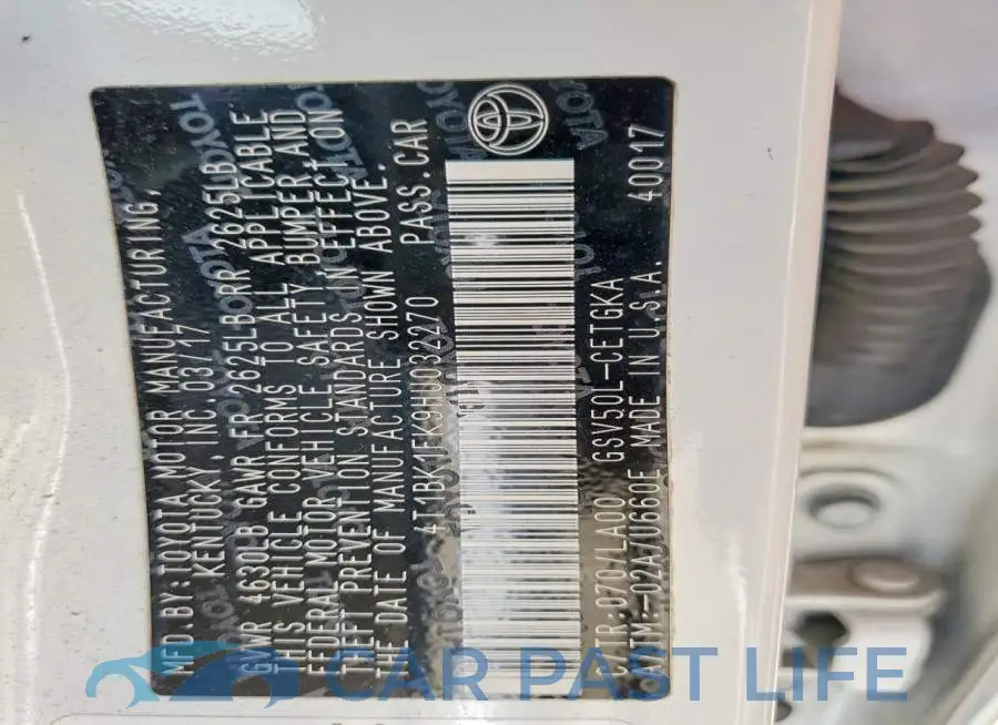 4T1BK1FK9HU032270# 12