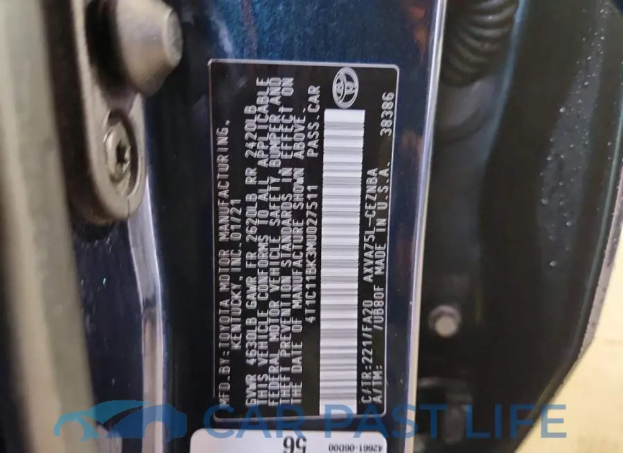 4T1C11BK3MU027511# 13