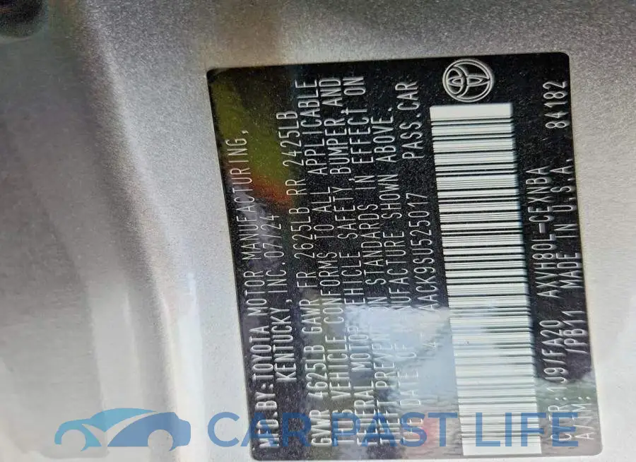 4T1DAACK9SU525017# 12