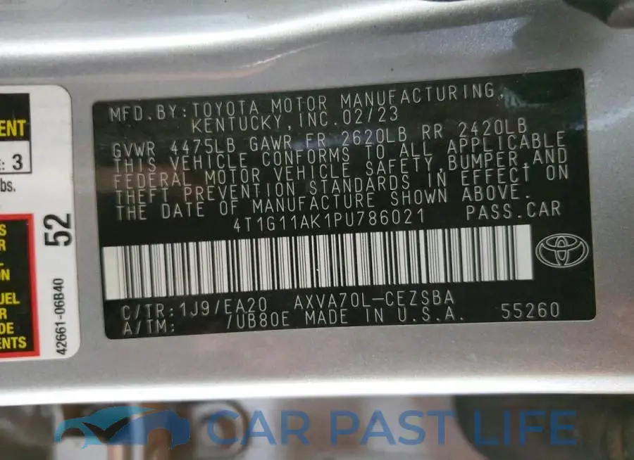 4T1G11AK1PU786021# 12