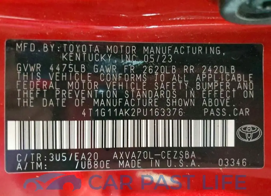 4T1G11AK2PU163376# 12