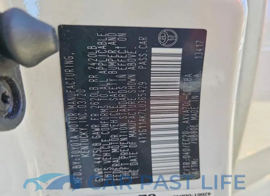 4T1G11AK7LU365429# 12
