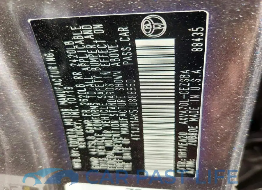 4T1J11AK5LU888860# 13