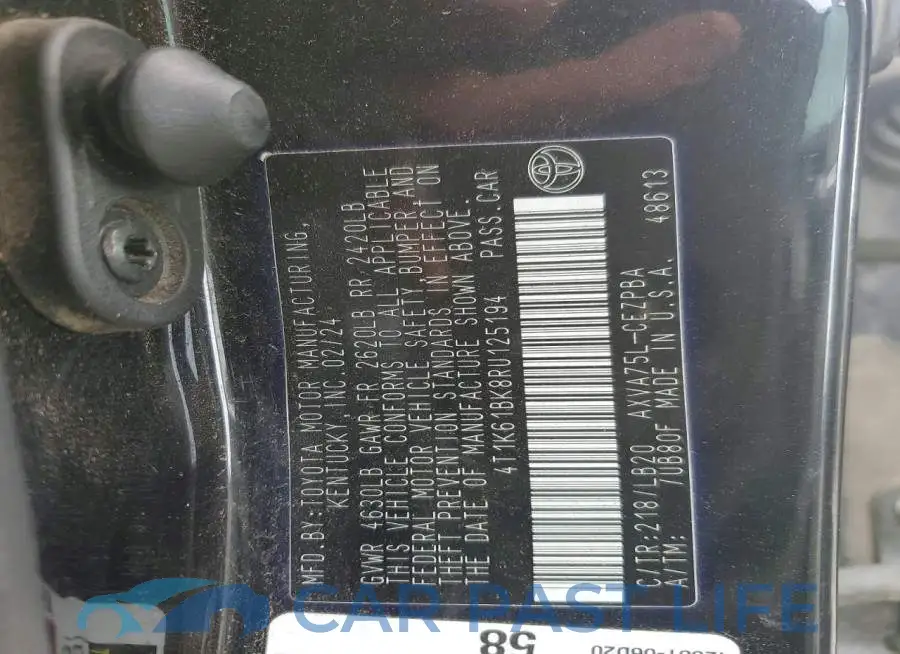 4T1K61BK8RU125194# 12