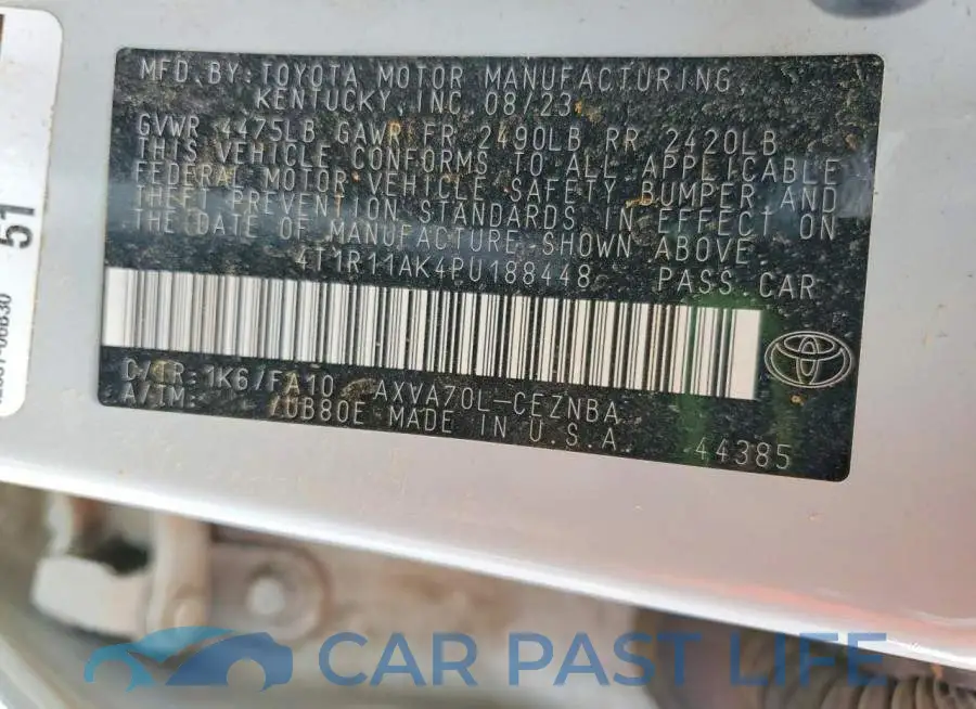 4T1R11AK4PU188448# 12