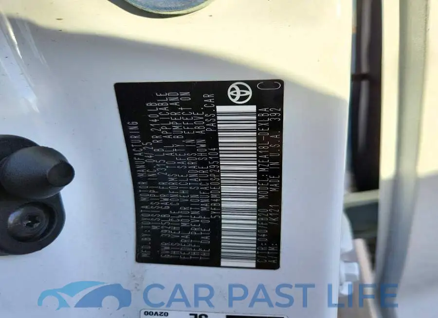 5YFB4MDE0SP295104# 12