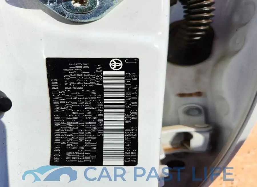 5YFB4MDE0SP308174# 12