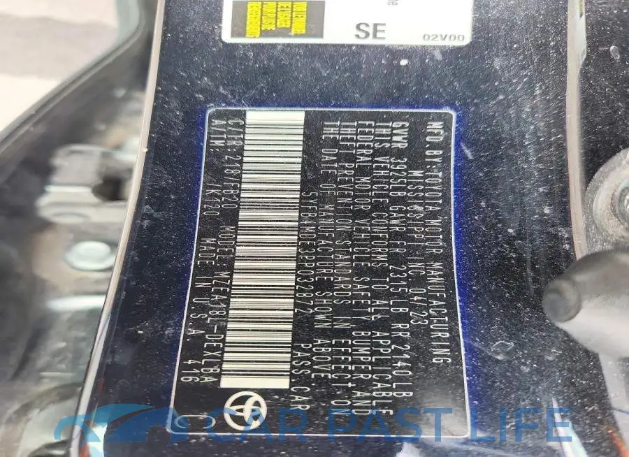 5YFB4MDE3PP032872# 12