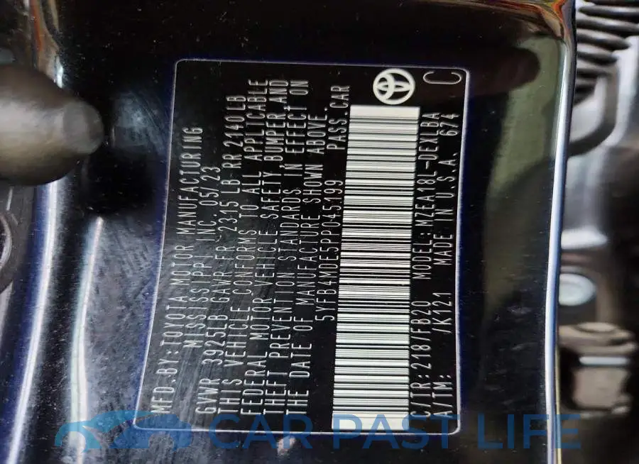 5YFB4MDE5PP045199# 12