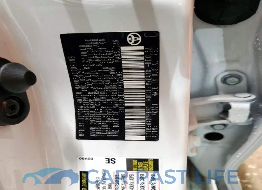 5YFB4MDE9TP442599# 13
