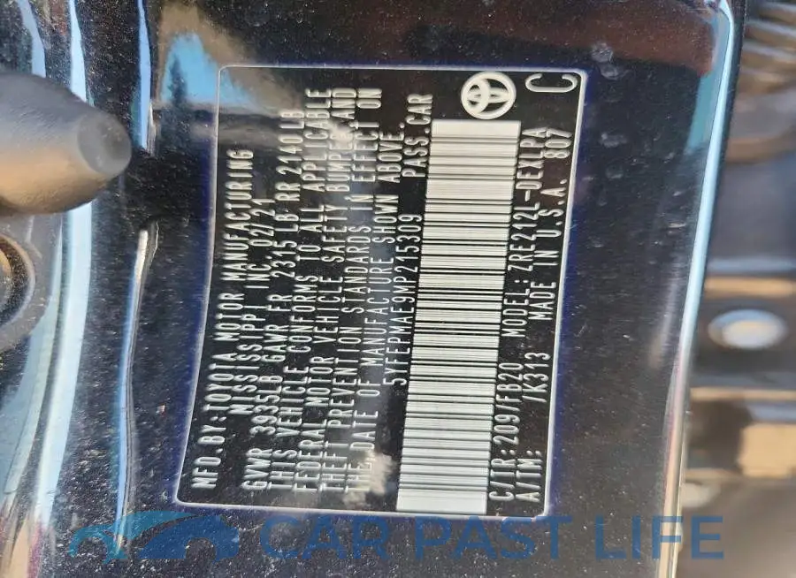 5YFEPMAE9MP215309# 12